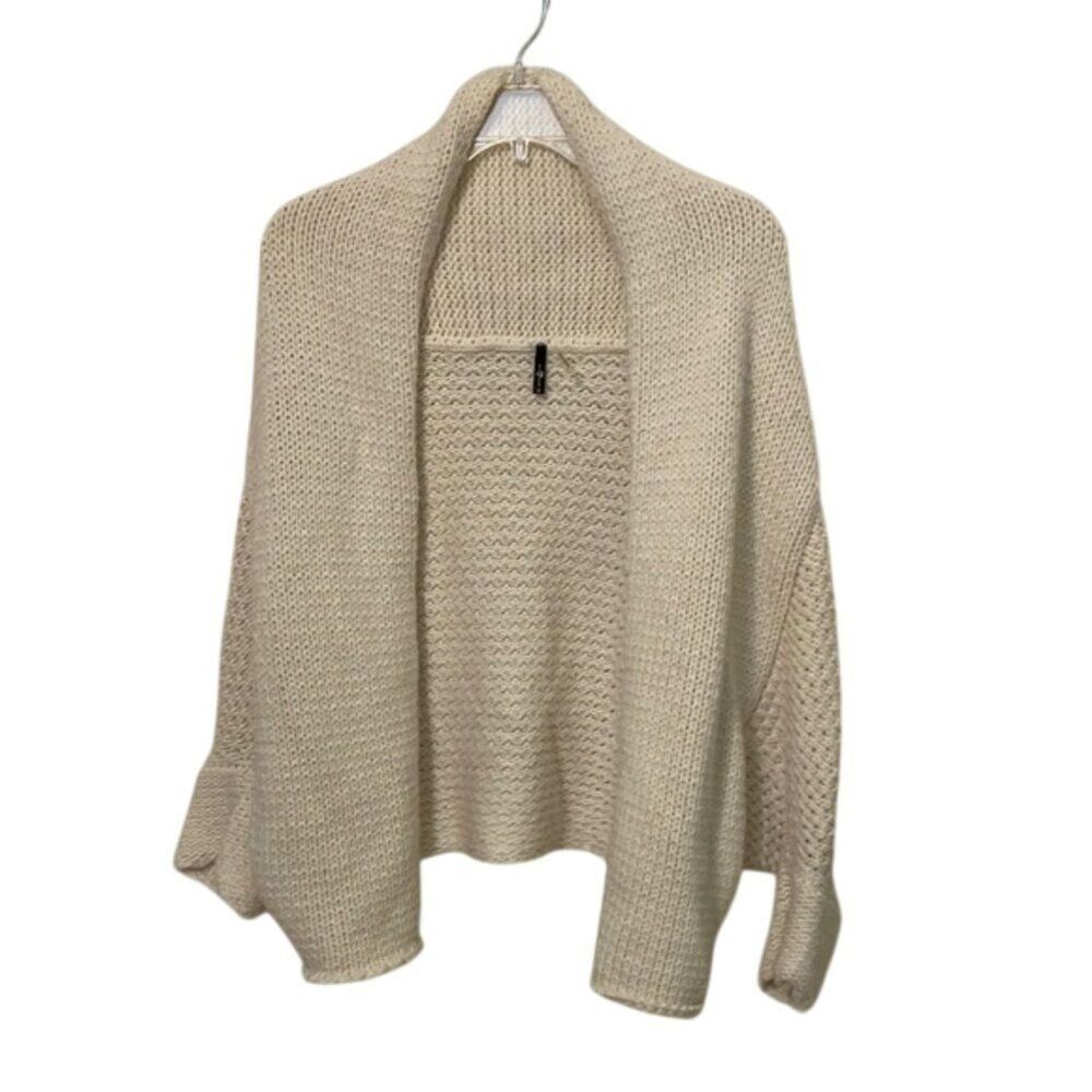 7 For All Mankind Alpaca Wool Blend Cream Knit Shrug Sweater Womens Size Medium